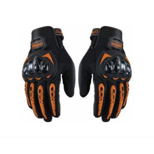 Motorcycle gloves set grey+orange L