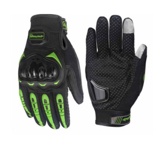 Set of motorcycle gloves black+green L